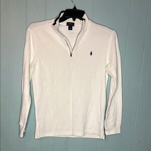 Polo by Ralph Lauren Cream Quarter-Zip Sweatshirt